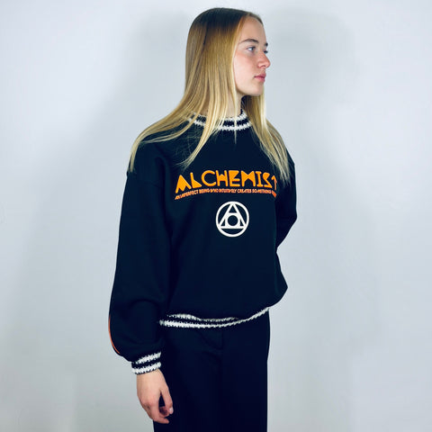 SOOI SWEATER ALCHEMIST BLACK FLUO ORANGE